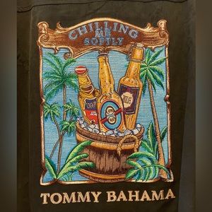 Tommy Bahama black panel back silk shirt